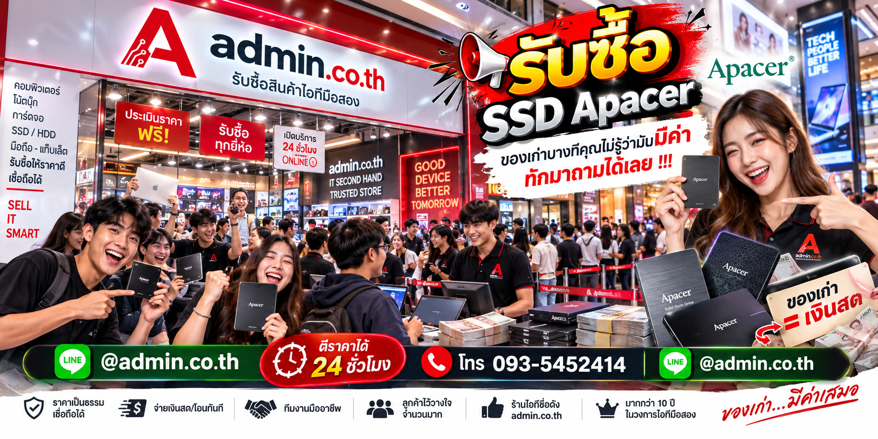 รับซื้อ SSD Apacer มือสอง รับถึงที่ admin.co.th