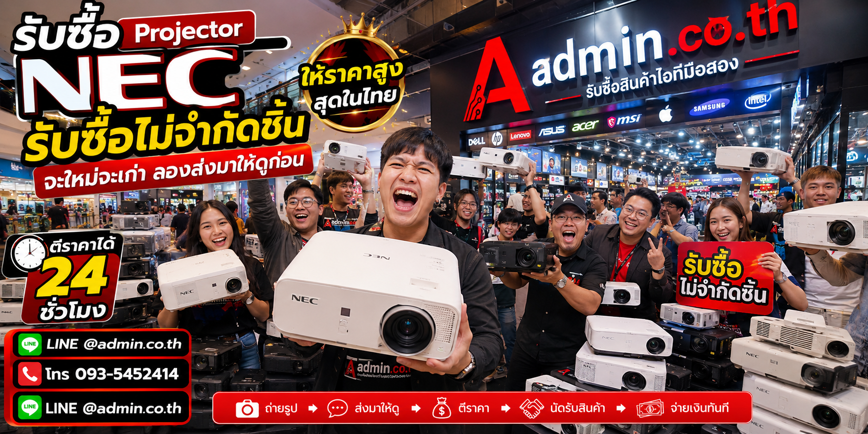 admin.co.th รับซื้อ Projector NEC ไม่จำกัดชิ้น ติดต่อ LINE และโทร